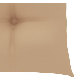 Chaises de jardin 4 pcs avec coussins beige Bois de teck solide