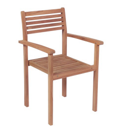 Chaises de jardin 4 pcs avec coussins beige Bois de teck solide