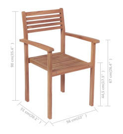 Chaises de jardin 4 pcs avec coussins beige Bois de teck solide