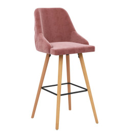 Tabourets de bar lot de 2 rose velours