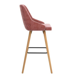 Tabourets de bar lot de 2 rose velours