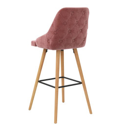 Tabourets de bar lot de 2 rose velours