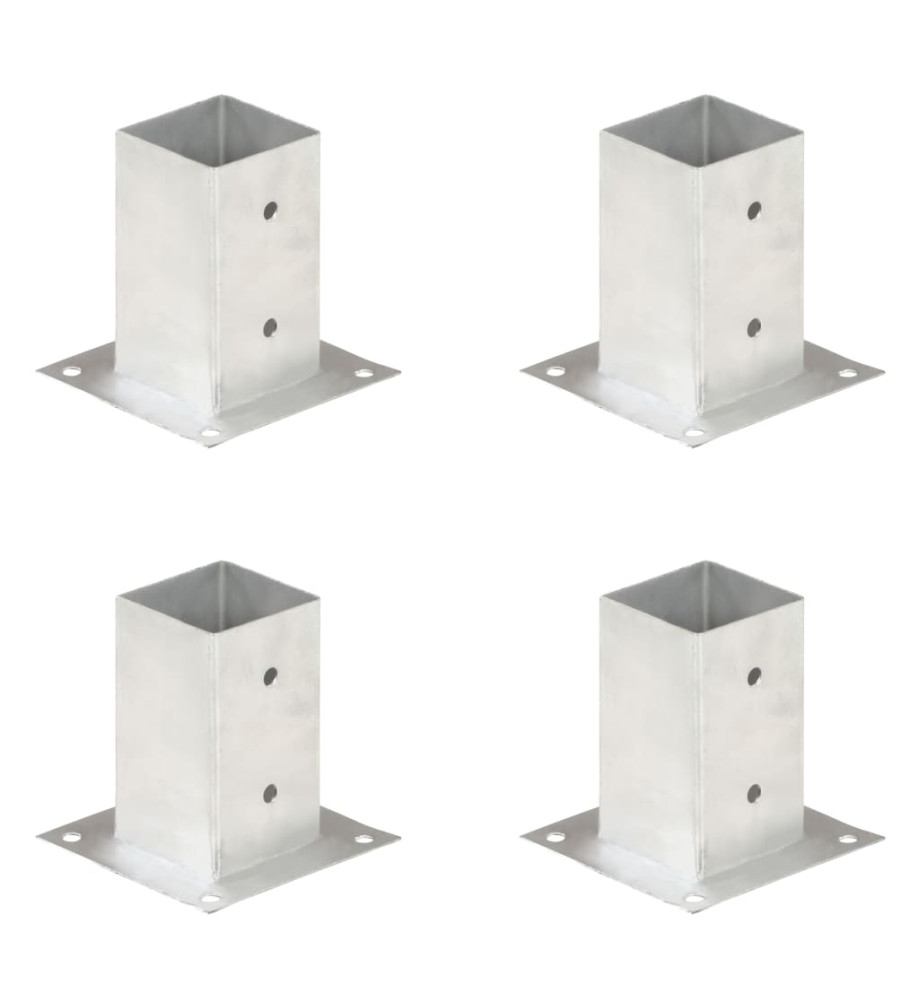 Ancres de poteau 4 pcs Métal galvanisé 81 mm