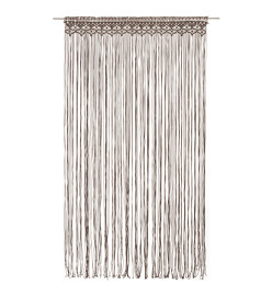 Rideau en macramé Taupe 140x240 cm Coton