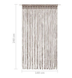 Rideau en macramé Taupe 140x240 cm Coton