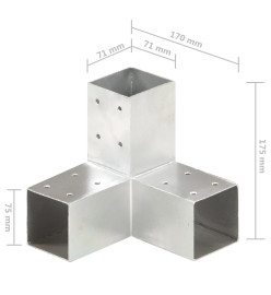 Connecteur de poteau Forme en Y Métal galvanisé 71x71 mm