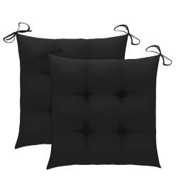 Chaises à dîner de jardin avec coussins 2 pcs Acacia massif