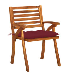 Chaises de jardin avec coussins 8 pcs Bois d'acacia solide