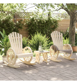 Salon de jardin 3 pcs bois de sapin massif