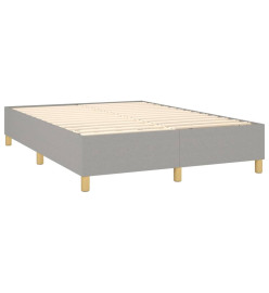 Sommier tapissier et matelas et LED Gris clair 140x200 cm Tissu