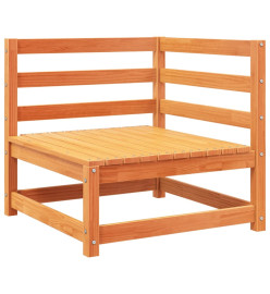 Salon de jardin 9 pcs marron cire bois de pin massif