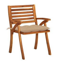Chaises de jardin avec coussins 4 pcs Bois de teck solide