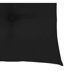 Chaises de jardin 2 pcs avec coussins noir Bois de teck massif
