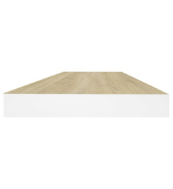 Étagères flottantes 2 pcs Chêne et blanc 60x23,5x3,8 cm MDF