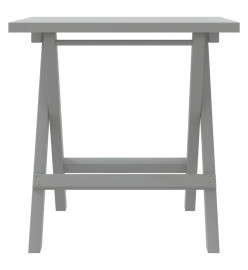 Chaise longue avec table gris bois massif d'acacia