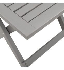 Chaise longue avec table gris bois massif d'acacia
