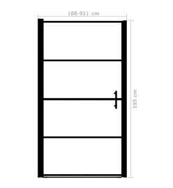 Porte de douche Verre trempé dépoli 91x195 cm Noir