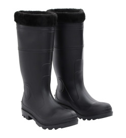 Bottes de pluie avec chaussettes amovibles noir taille 41 PVC