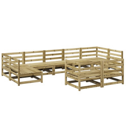 Salon de jardin 9 pcs bois de pin imprégné