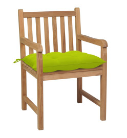Chaises de jardin 8 pcs avec coussins vert vif Teck solide
