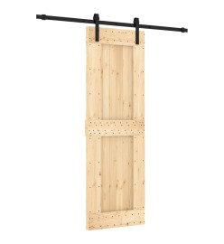 Porte coulissante et kit de quincaillerie 70x210 cm pin massif