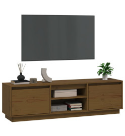 Meuble TV Marron miel 140x35x40 cm Bois de pin massif