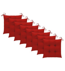 Chaises de jardin avec coussins 8 pcs Bois d'acacia solide Gris