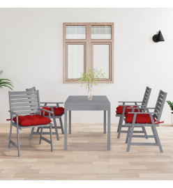 Chaises à dîner d'extérieur avec coussins 4 pcs Acacia massif