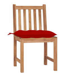 Chaises de jardin 8 pcs avec coussins Bois de teck massif
