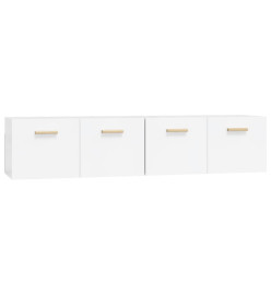 Armoires murales 2 pcs Blanc brillant 80x35x36,5 cm