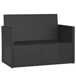 Banc de jardin avec coussins Noir 105 cm Résine tressée