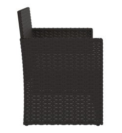 Banc de jardin avec coussins Noir 105 cm Résine tressée