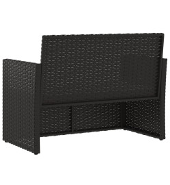 Banc de jardin avec coussins Noir 105 cm Résine tressée