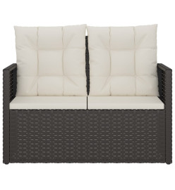 Banc de jardin avec coussins Noir 105 cm Résine tressée