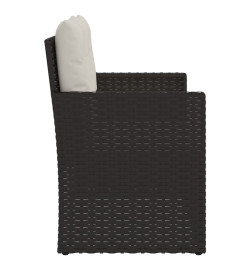 Banc de jardin avec coussins Noir 105 cm Résine tressée