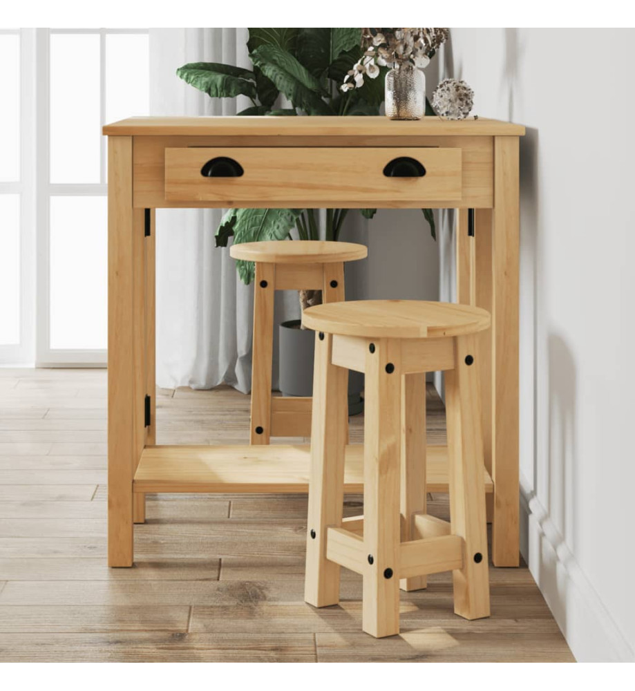 Ensemble de bar 3 pcs bois de pin massif