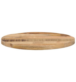 Dessus de table Ø 50x1,5 cm rond bois massif de manguier brut