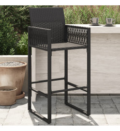 Tabourets de bar de jardin lot de 2 noir résine tressée