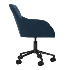 Chaise pivotante de bureau Bleu Velours