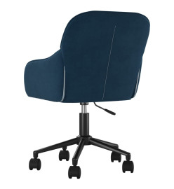 Chaise pivotante de bureau Bleu Velours