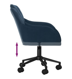 Chaise pivotante de bureau Bleu Velours