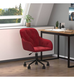 Chaise pivotante de bureau Rouge bordeaux Velours