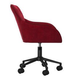 Chaise pivotante de bureau Rouge bordeaux Velours