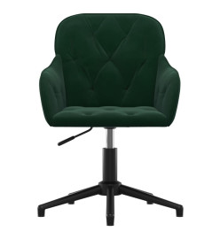 Chaise pivotante de bureau Vert foncé Velours