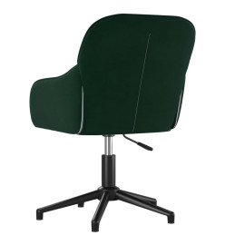 Chaise pivotante de bureau Vert foncé Velours