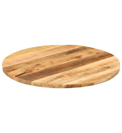 Dessus de table Ø 70x1,5 cm rond bois massif de manguier brut