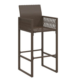 Tabourets de bar de jardin lot de 2 marron résine tressée