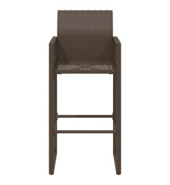 Tabourets de bar de jardin lot de 2 marron résine tressée