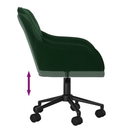 Chaise pivotante de bureau Vert foncé Velours