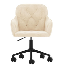 Chaise pivotante de bureau Crème Velours